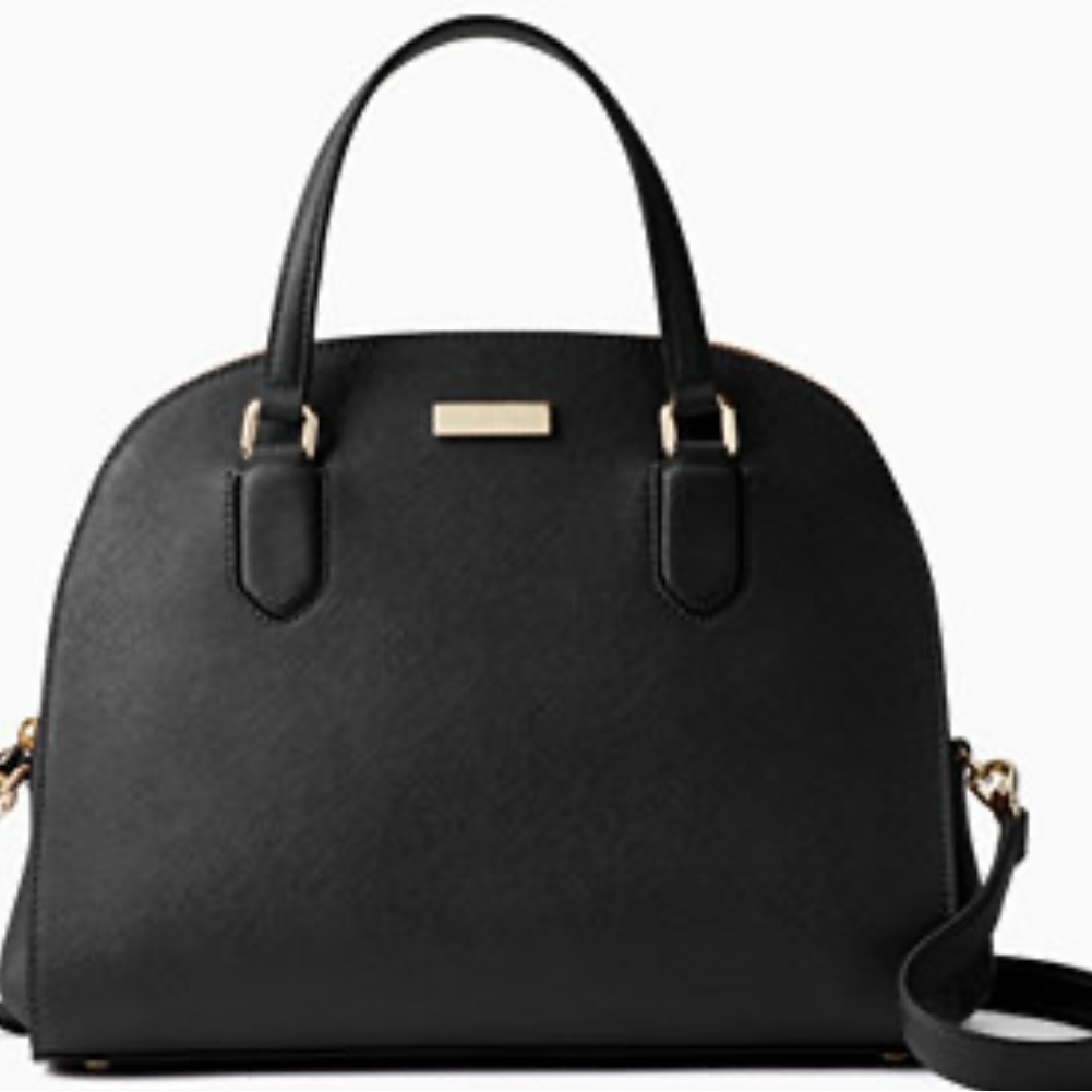 Kate Spade New York Laurel Way Leather Reilly Satchel Crossbody Black 7.9/11/5